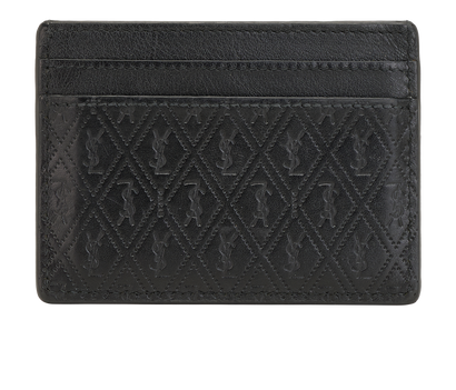Saint Laurent Monogram Card Holder, &pound;120, Accessories, Black, Leather, Front view